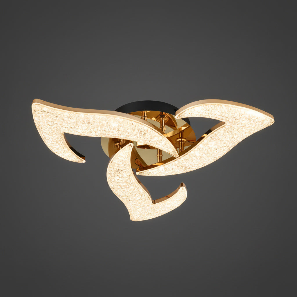 Lustra LED Mini NARCISSE Sparkle Gold Echivalent 400W Telecomanda