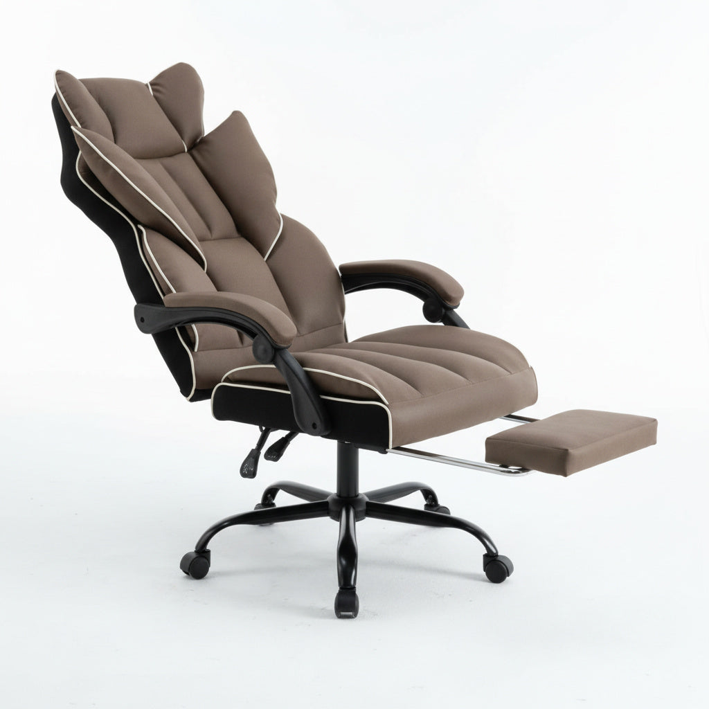 Scaun de Birou Reglabil Maro WF-807B cu Suport Picioare | Piele Ecologica