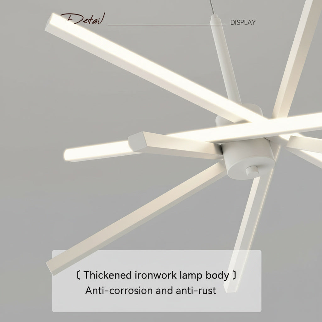 Lustra LED Geometric White LINES Suspendata Echivalent 400W Telecomanda