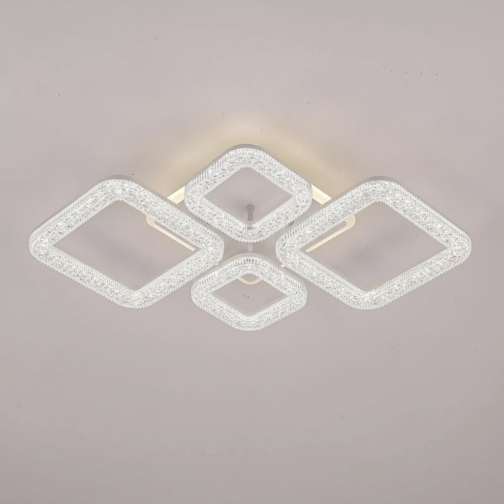 Lustra LED Sparkle 4 Squares RGB Echivalent 400W Telecomanda