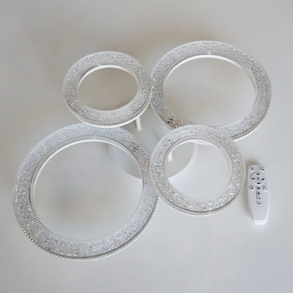 Lustra LED Sparkle 4 Circles RGB Echivalent 400W Telecomanda