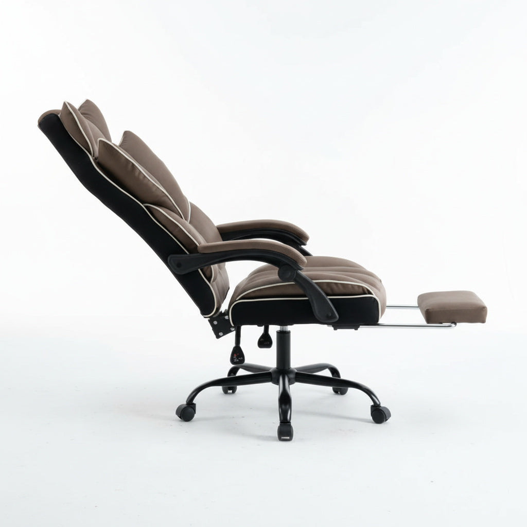 Scaun de Birou Reglabil Maro WF-807B cu Suport Picioare | Piele Ecologica