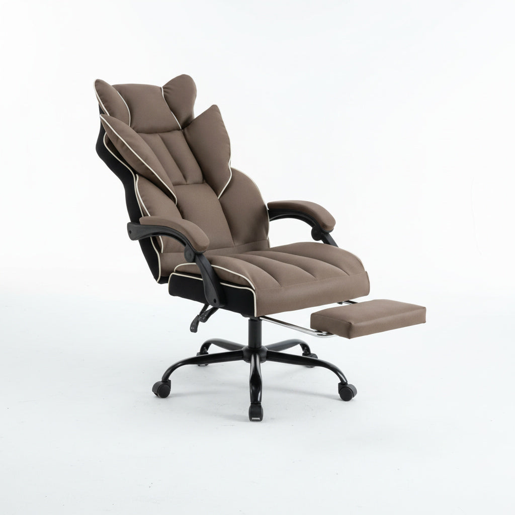 Scaun de Birou Reglabil Maro WF-807B cu Suport Picioare | Piele Ecologica