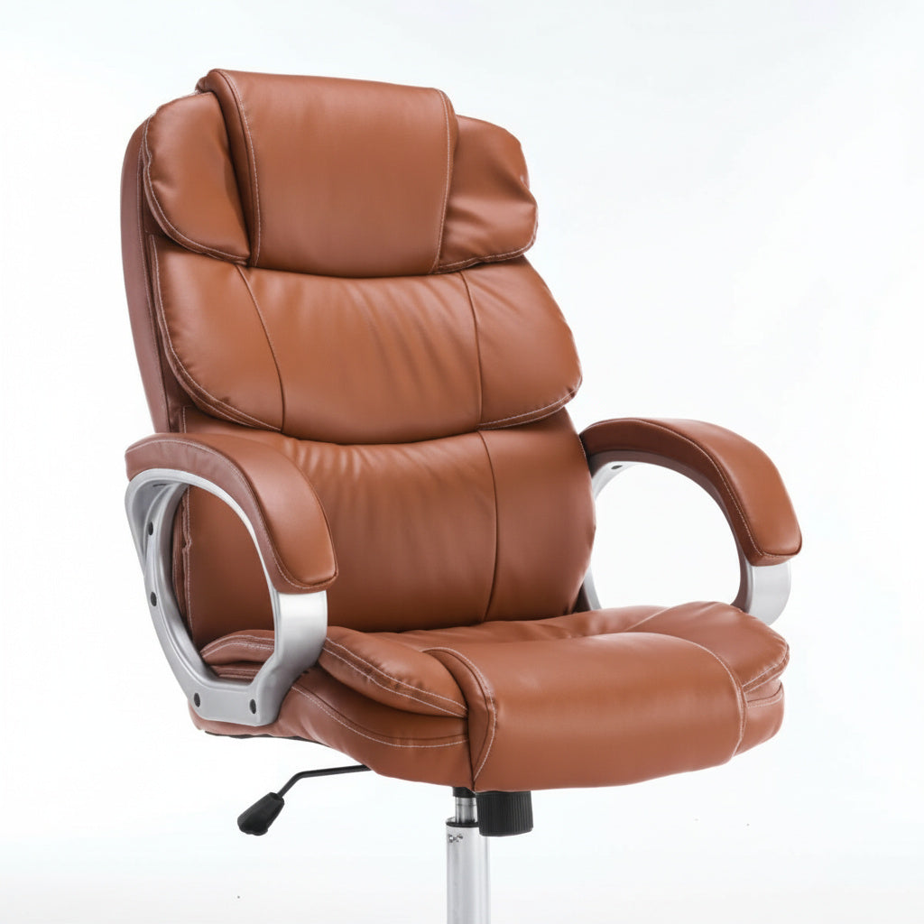 Scaun de Birou Reglabil Boc-325 Piele Ecologica Maro