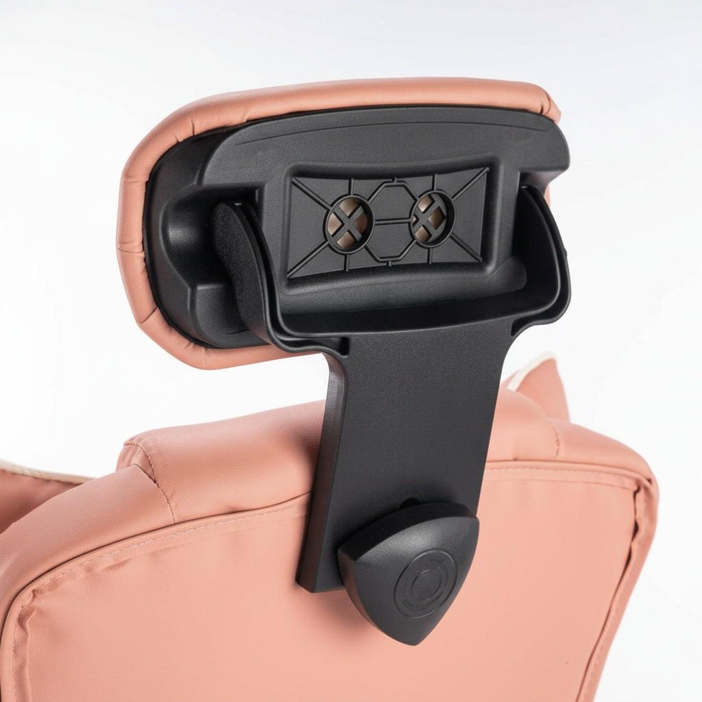 Scaun de Birou Reglabil Roz WF-807 cu Suport Picioare | Piele Ecologica