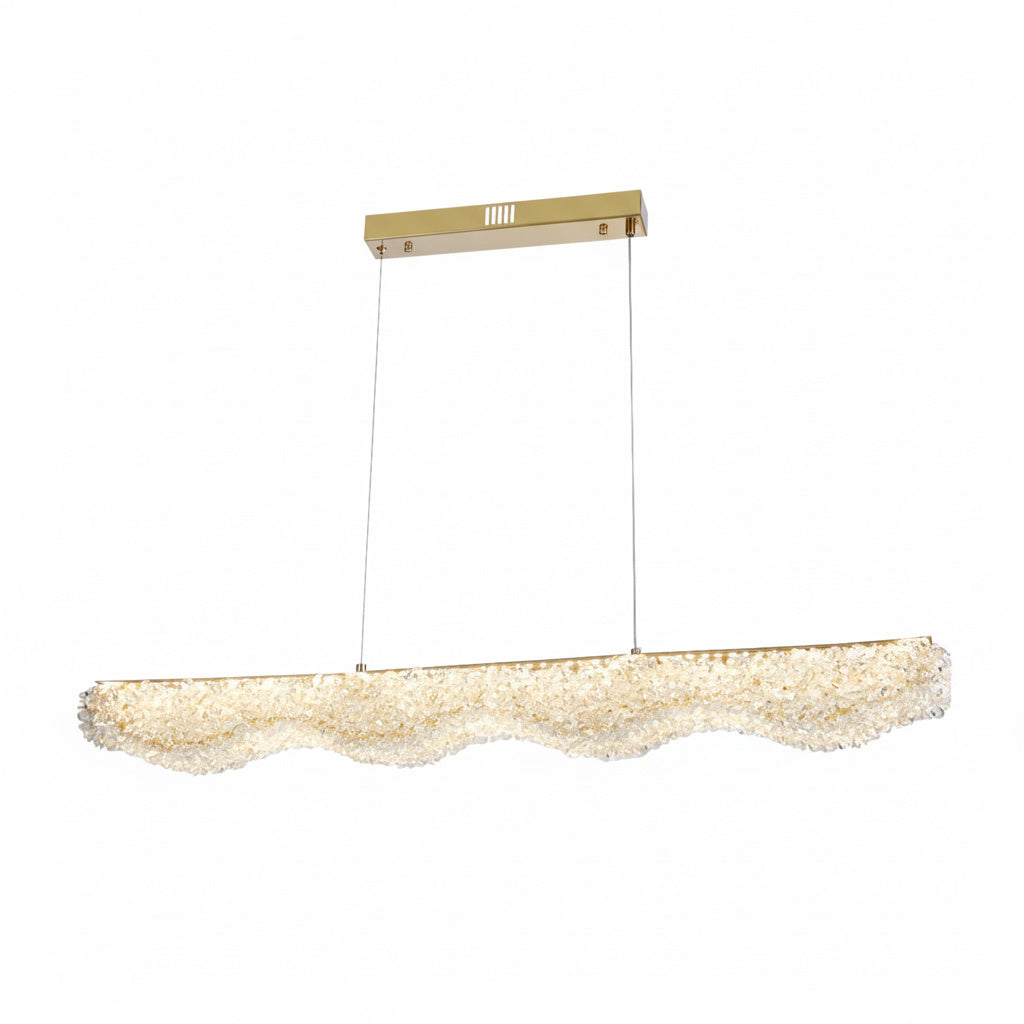 Lustra LED Suspendata Sponge Line Gold Cristal Echivalent 400W