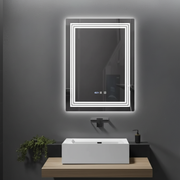 Oglinda LED CRESCA 60x80CM Functie Dezaburire, Ceas, Touch, 3 Lumini