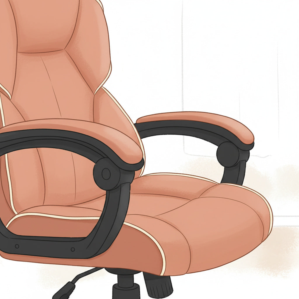 Scaun de Birou Reglabil Roz WF-807 cu Suport Picioare | Piele Ecologica