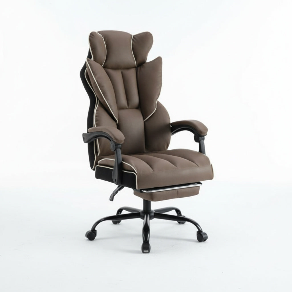 Scaun de Birou Reglabil Maro WF-807B cu Suport Picioare | Piele Ecologica
