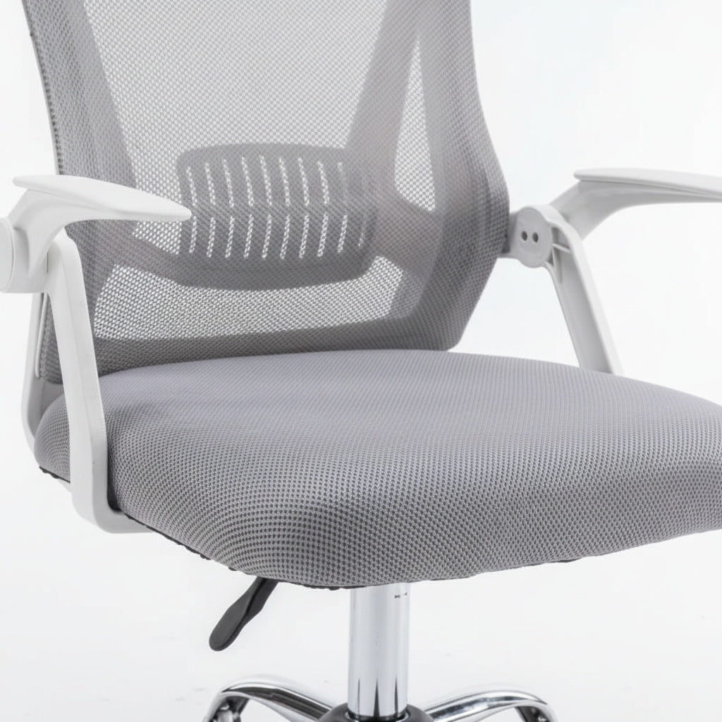 Scaun de Birou Reglabil BOC-101 Alb-Gri