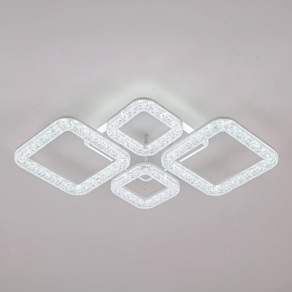 Lustra LED Sparkle 4 Squares RGB Echivalent 400W Telecomanda