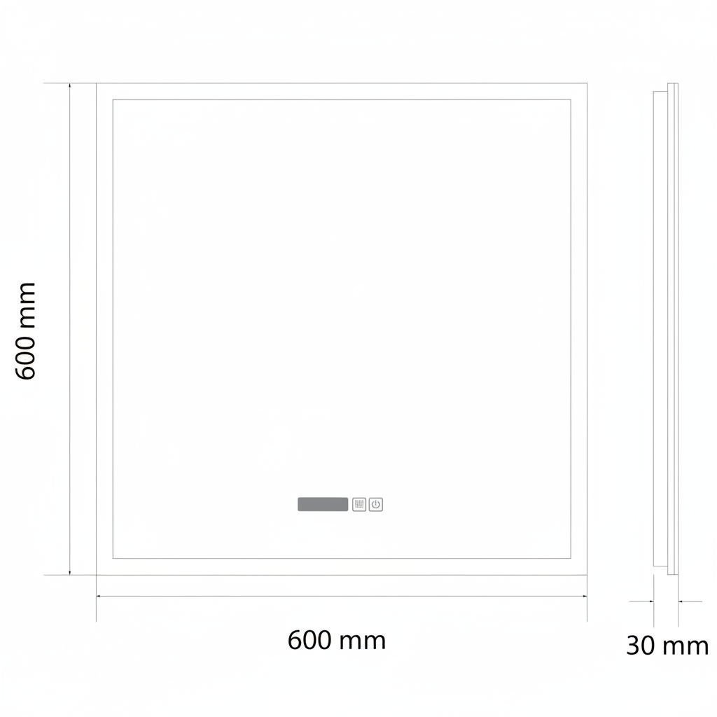 Oglinda LED VIONNA 60x60CM Functie Dezaburire, Ceas, Touch, 3 Lumini