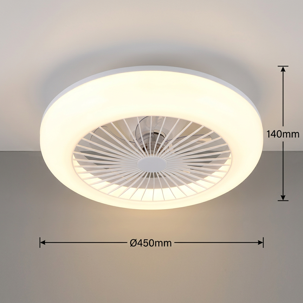 Lustra LED Mora White cu Ventilator si Telecomanda Premium Germany