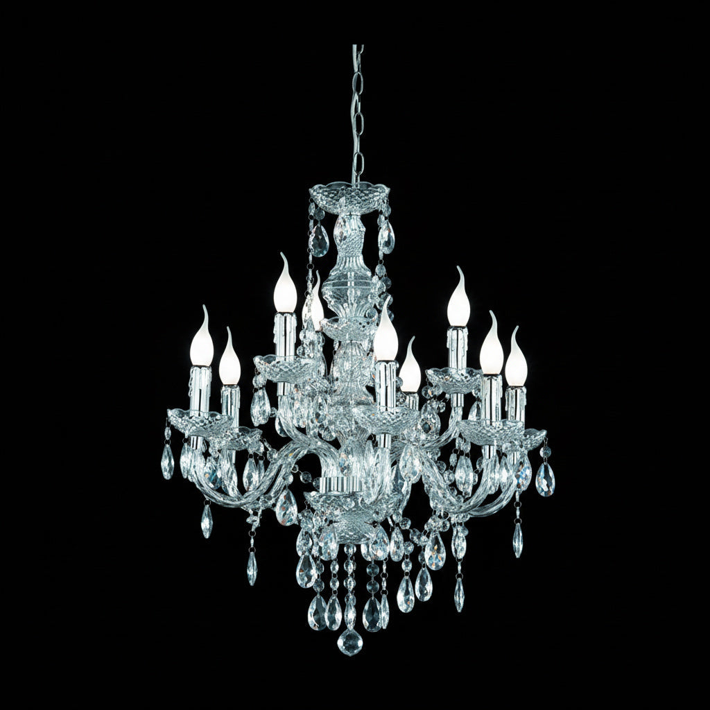 Candelabru Cristal Maxi Luster Silver