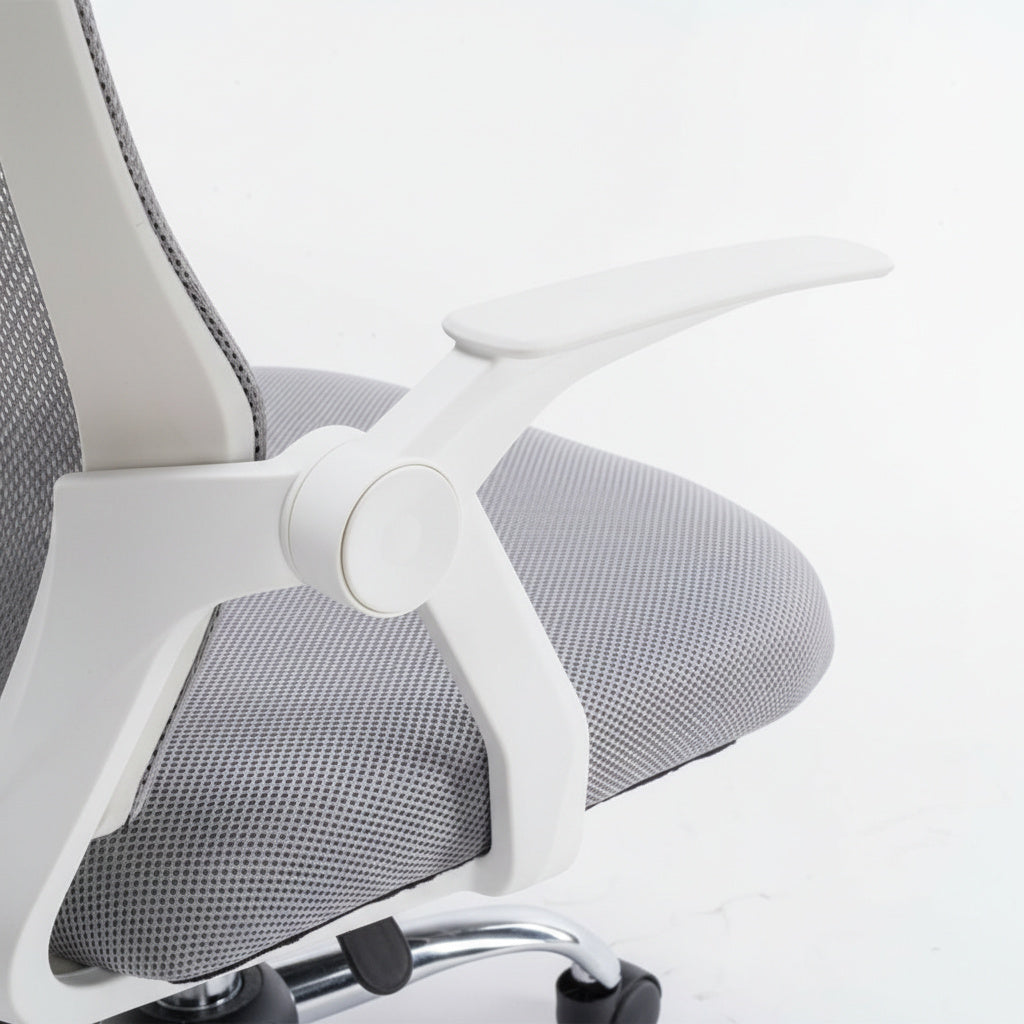 Scaun de Birou Reglabil BOC-101 Alb-Gri