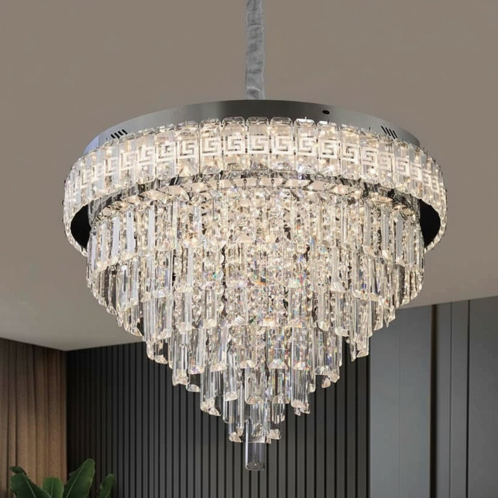 Candelabru LED VERSA Cristal Silver ⌀60CM Echivalent 400W