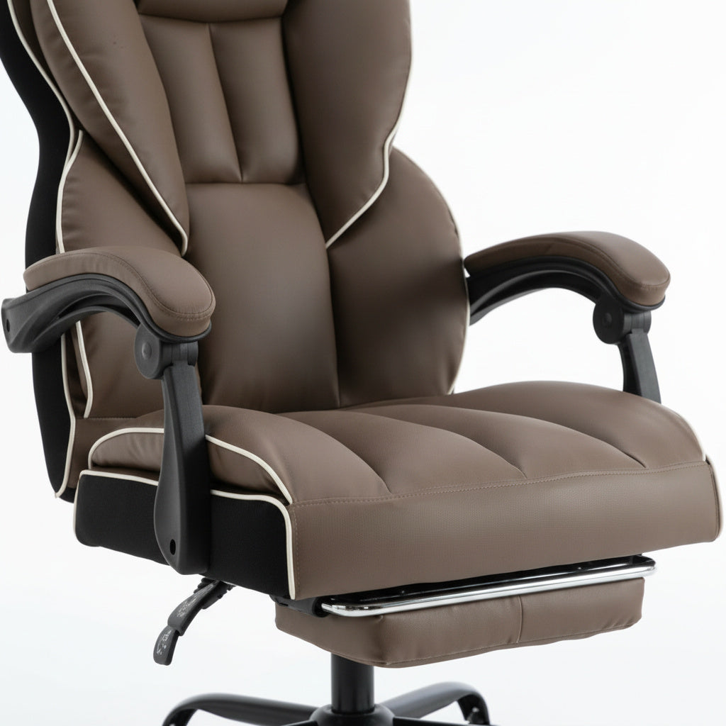 Scaun de Birou Reglabil Maro WF-807B cu Suport Picioare | Piele Ecologica