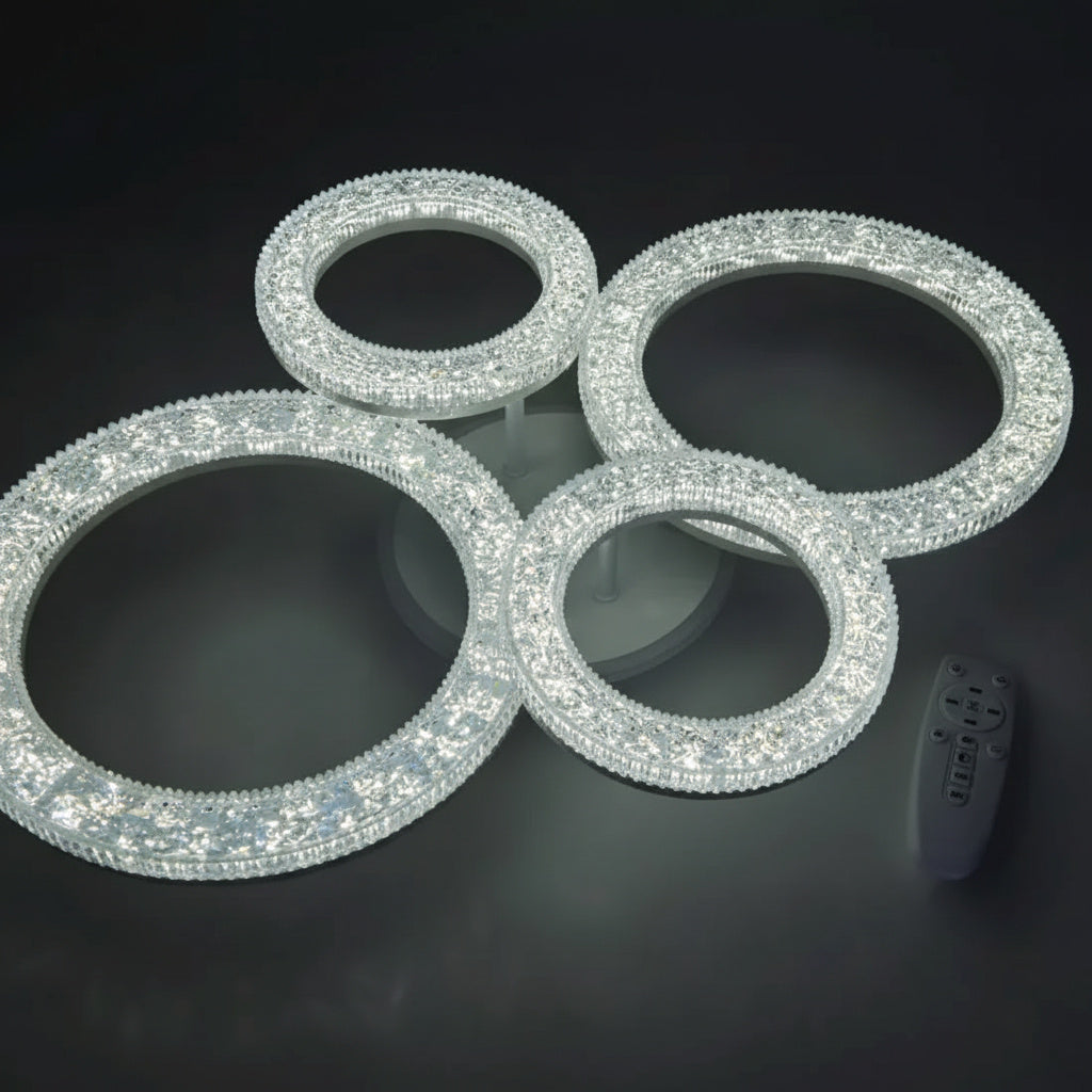 Lustra LED Sparkle 4 Circles RGB Echivalent 400W Telecomanda