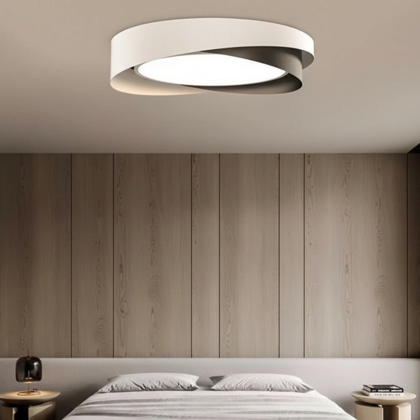 Lustra LED MEBO Circle Black & White Echivalent 400W Telecomanda