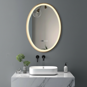 Oglinda LED RIVEN 50x70CM 3 Lumini, Functie Dezaburire, Ceas, Touch