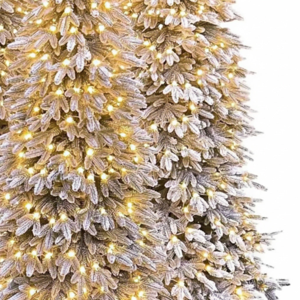 Brad Artificial de Craciun Slim Pre-Lit Alina Snow LED-uri Integrate