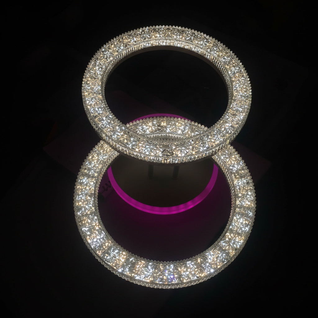 Lustra LED Sparkle 2 Circles RGB Echivalent 250W Telecomanda