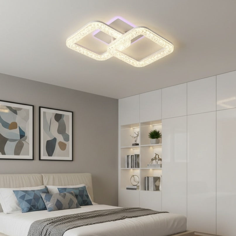 Lustra LED Sparkle 2 Squares RGB Echivalent 250W Telecomanda