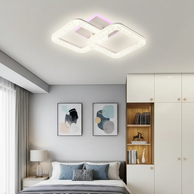 Lustra LED Sparkle 2 Squares RGB Echivalent 250W Telecomanda