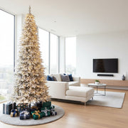 Brad Artificial de Craciun Slim Pre-Lit Alina Snow LED-uri Integrate