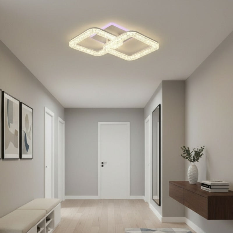 Lustra LED Sparkle 2 Squares RGB Echivalent 250W Telecomanda