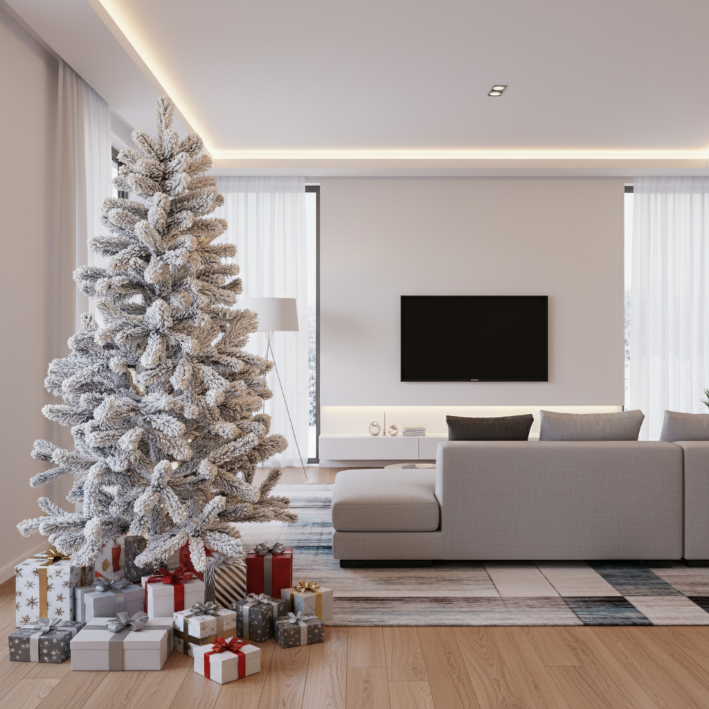 Brad Artificial de Craciun 3D Alpin Snow H150xD85CM