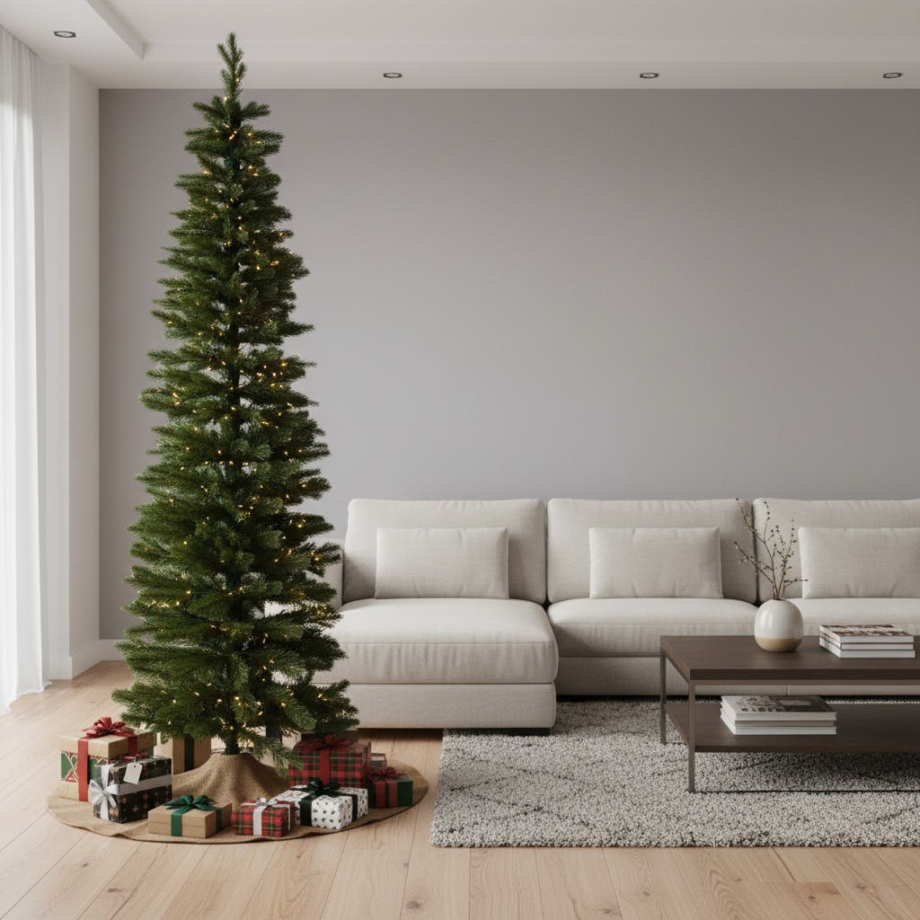 Brad Artificial de Craciun 3D Elvetian Slim H180xD50CM