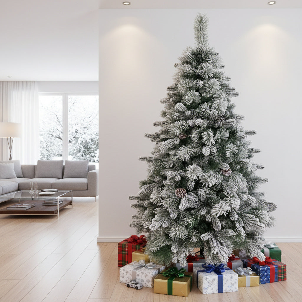 Brad Artificial de Craciun 2D + 3D WHITE DREAM Ramuri Ninse