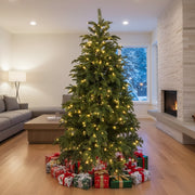 Brad Artificial de Craciun 3D Pre-Lit Naturel Verde LED-uri Integrate