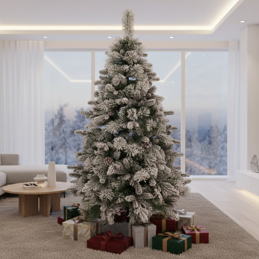 Brad Artificial de Craciun 2D + 3D WHITE DREAM Ramuri Ninse