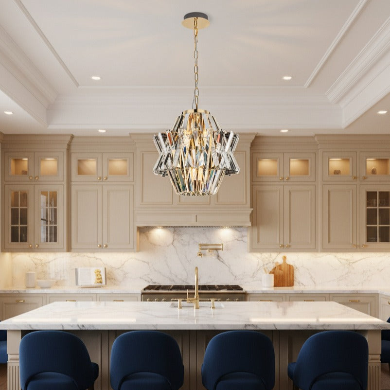 Candelabru Cristal Mini Crown Gold Premium ⌀34CM