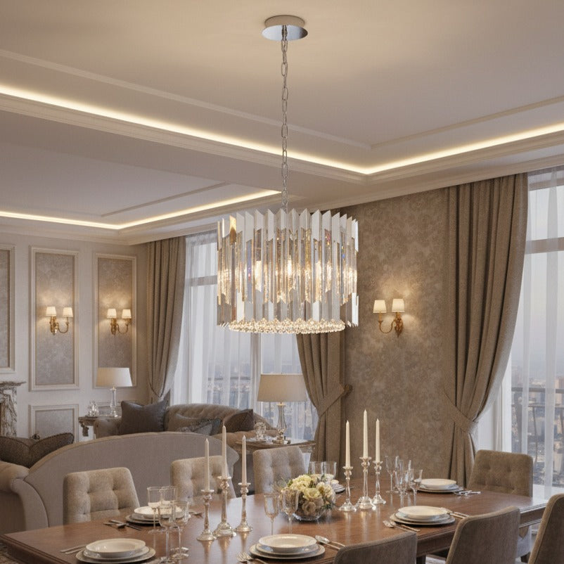 Candelabru Cristal Mini RITZ Silver Premium ⌀42CM