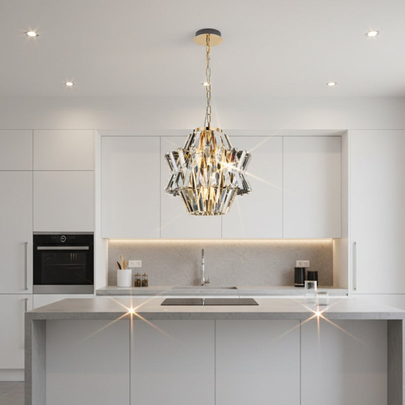 Candelabru Cristal Mini Crown Gold Premium ⌀34CM