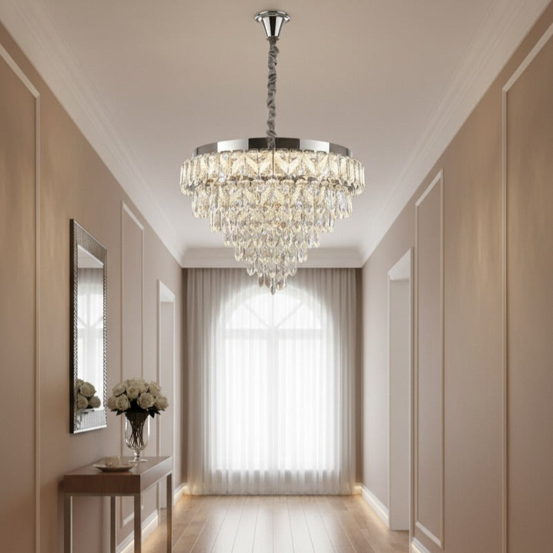 Candelabru LED JEHO Cristal Silver ⌀20CM Echivalent 250W Telecomanda