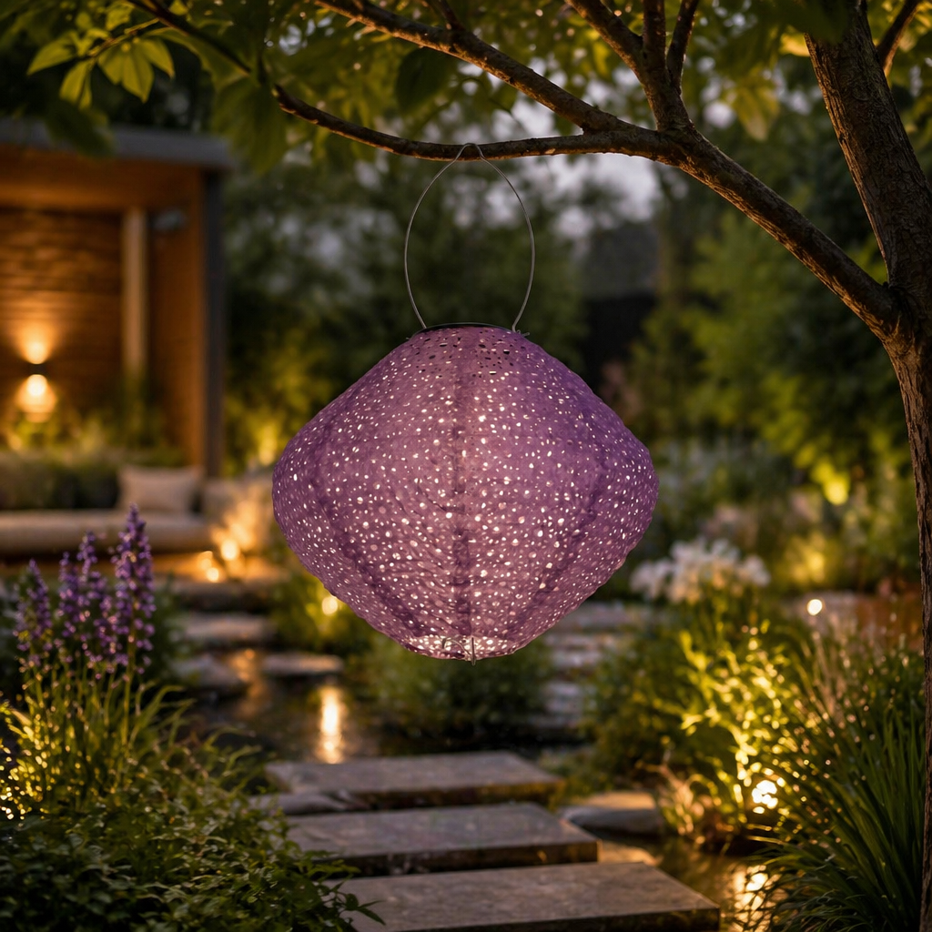 Lampa LED RAKO Purple cu Incarcare Solara 25CM Premium
