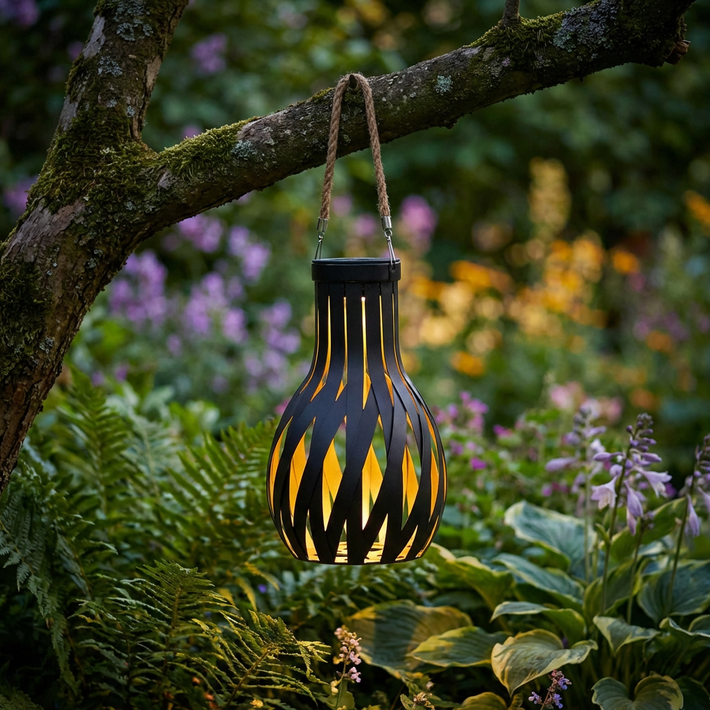 Lampa LED ROLA Black & Gold cu Incarcare Solara 27CM Premium