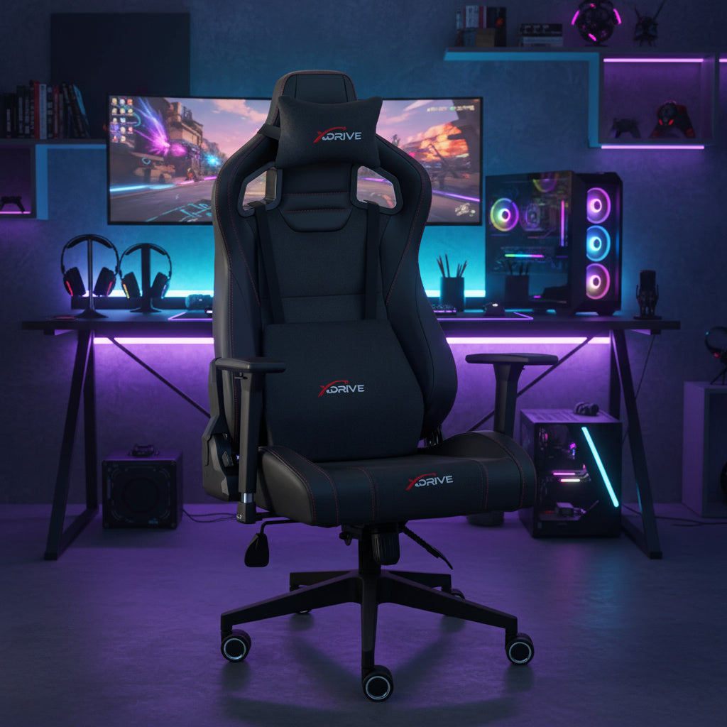 Scaun de Gaming Reglabil xDrive AKDENİZ Professional Black Fabric