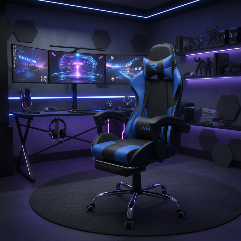 Scaun de Gaming Reglabil Professional EpicGamer BOC-733 Blue