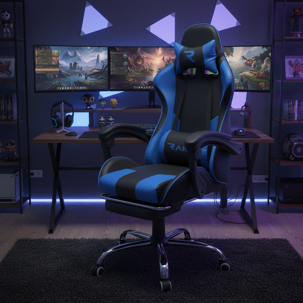 Scaun de Gaming Reglabil Professional EpicGamer BOC-733 Blue