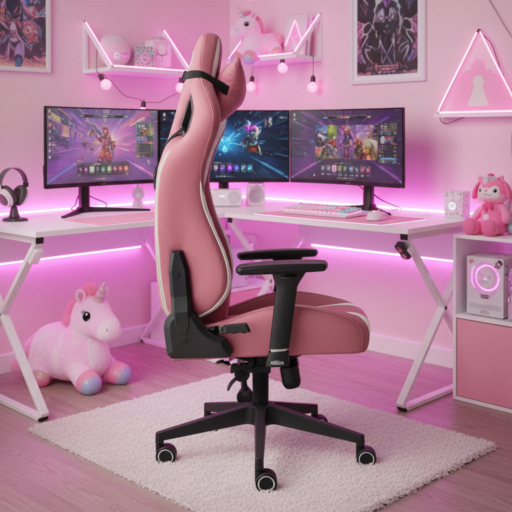 Scaun de Gaming Reglabil xDrive AKDENİZ Professional Pink/White