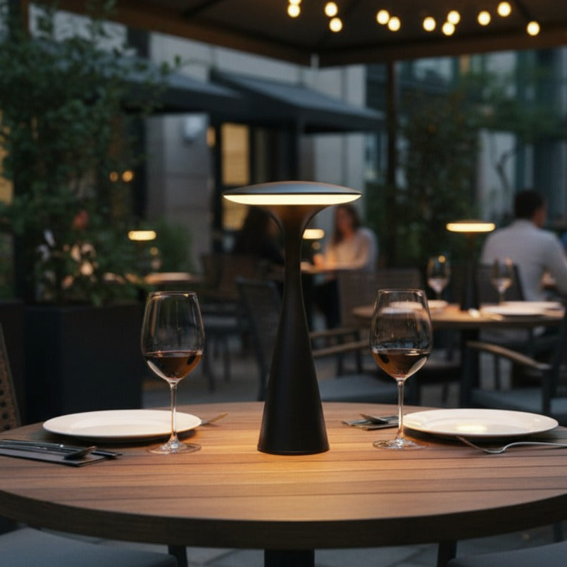 Veioza LED Decorativa Neagra Dimabila 3 Tipuri de Lumina 28CM IP44