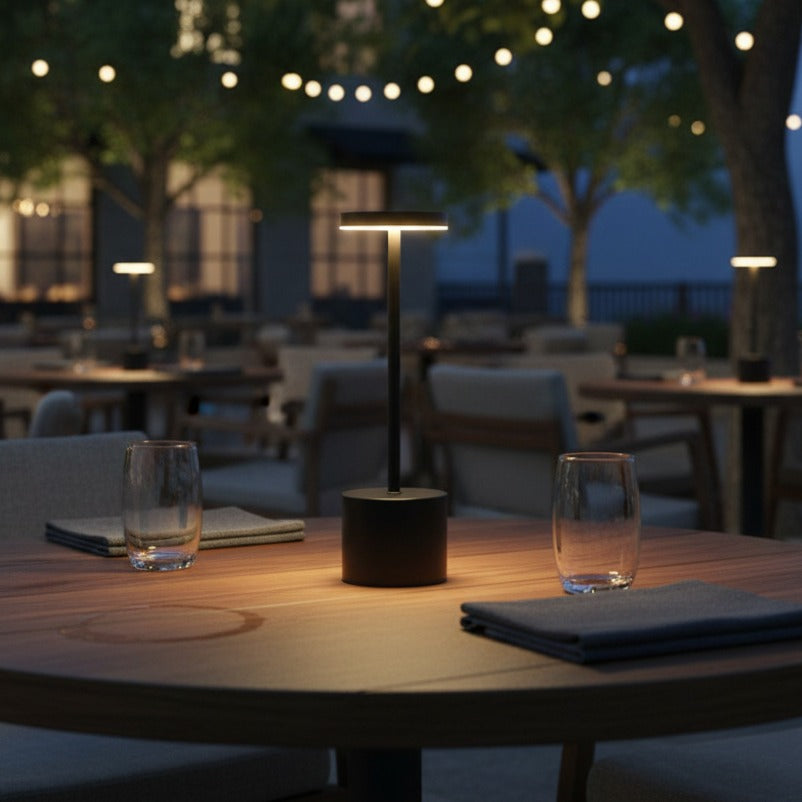 Veioza LED Decorativa Neagra 3 Tipuri de Lumina 34CM IP44