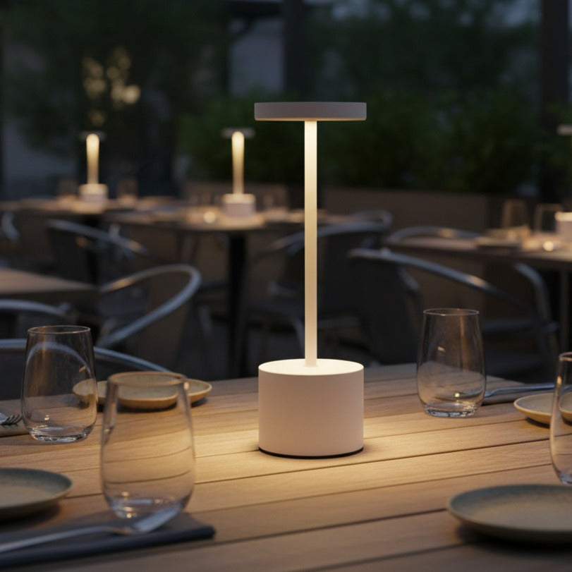 Veioza LED Decorativa Alba 3 Tipuri de Lumina 34CM IP44