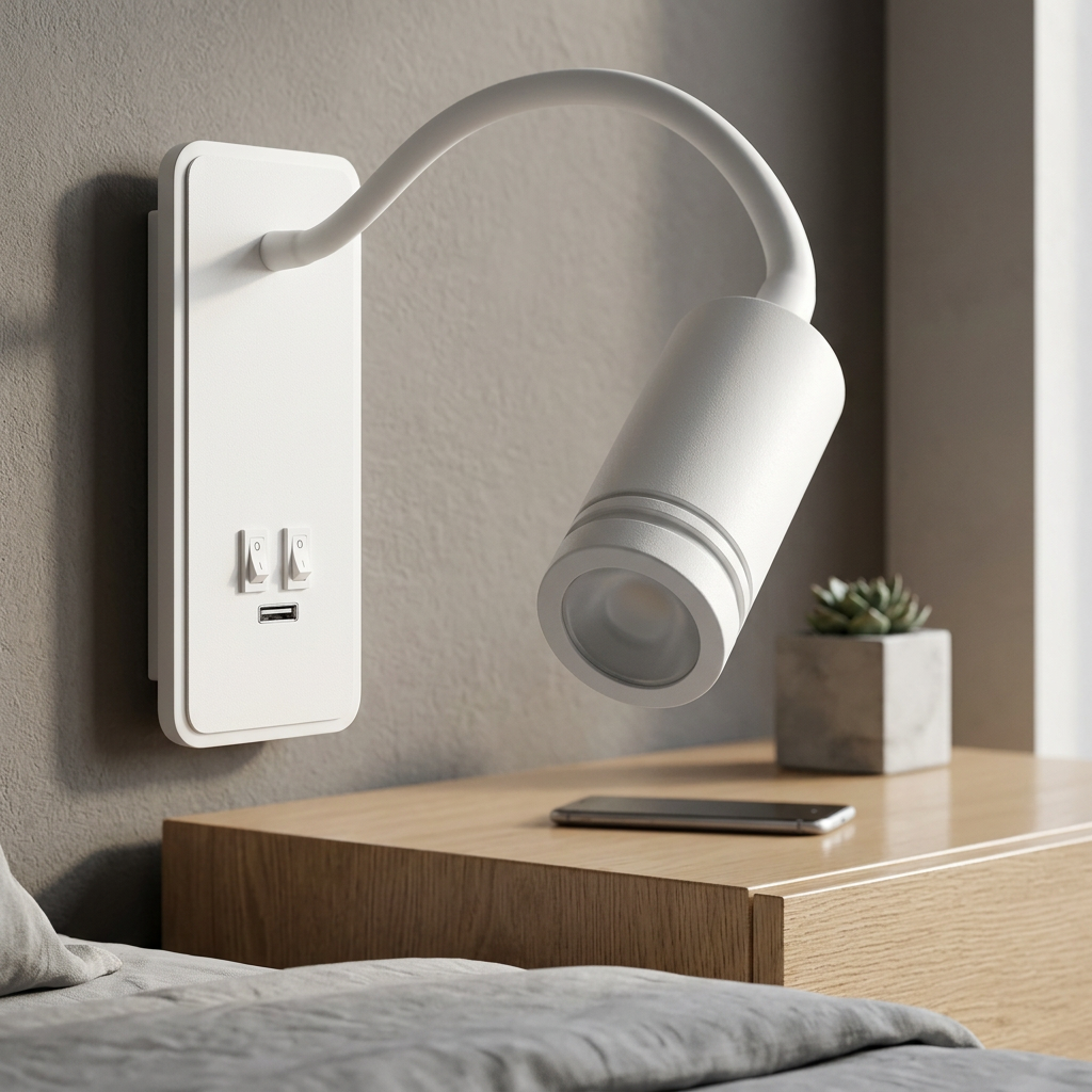 Aplica LED Base White Premium Reglabil cu Port USB 20 x 9 CM