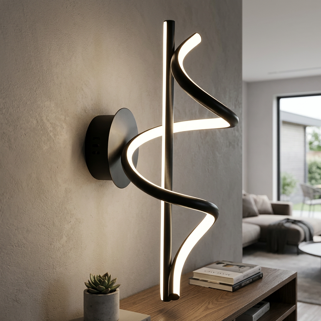 Aplica LED Perete Twist Black Premium Echivalent 100W